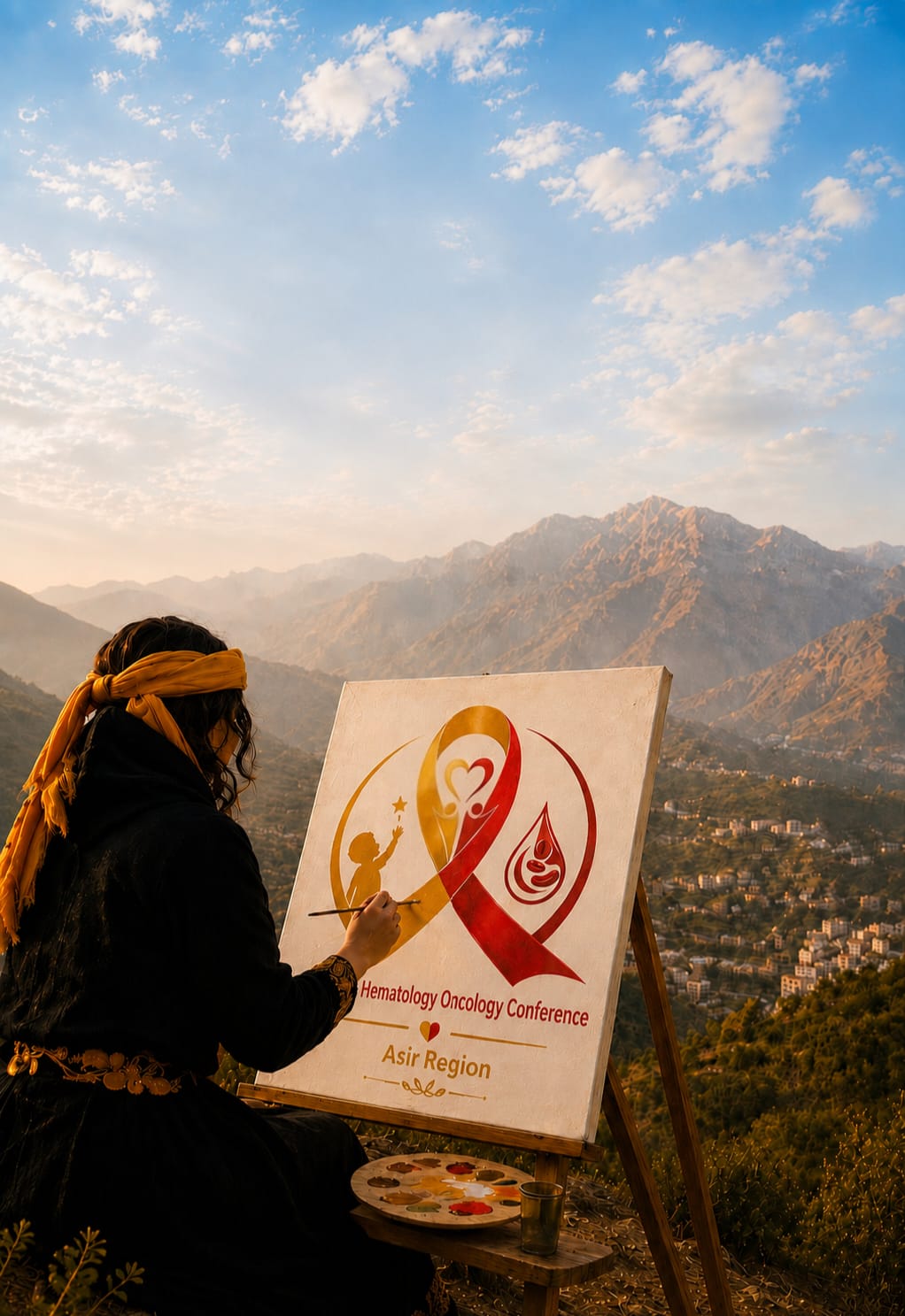 Official poster of The First Pediatric Hematology–Oncology Conference, Asir Region